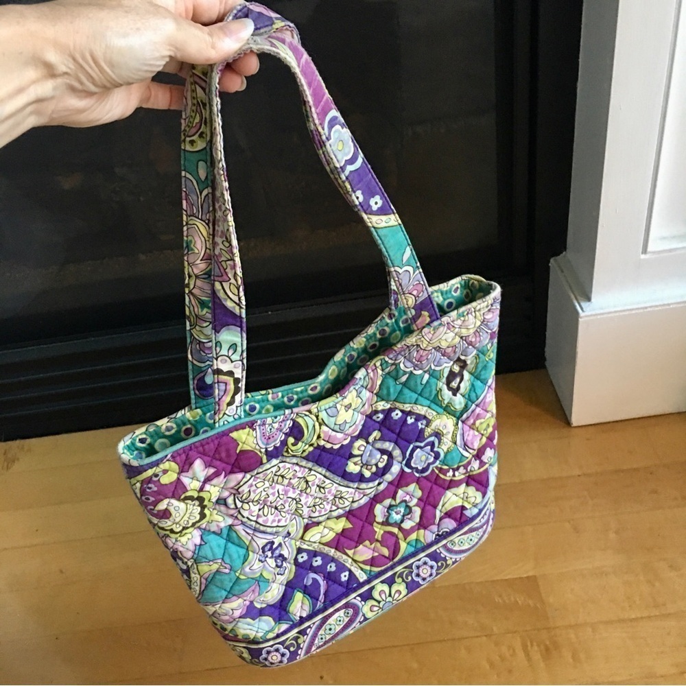 Vera Bradley Purple Heather Paisley Shoulder Tote Bag